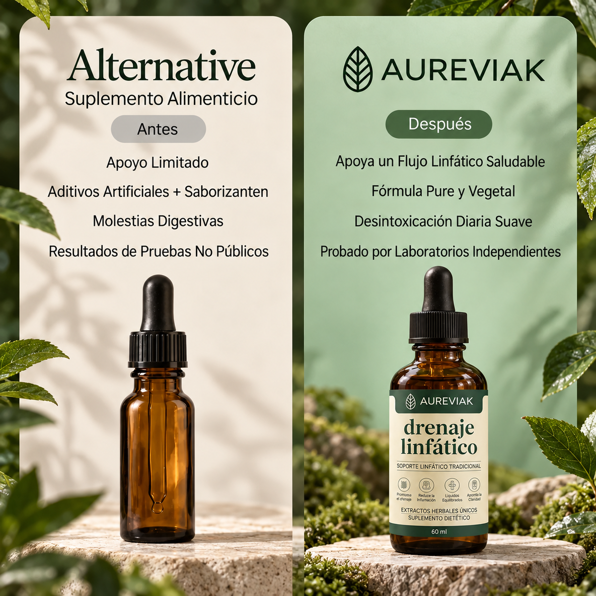 Gotas AUREVIAK® | Sientete mas ligera y menos hinchada de forma natural