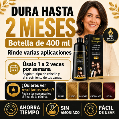 Shampoo 3 en 1 con Colágeno y Aceite de Argán